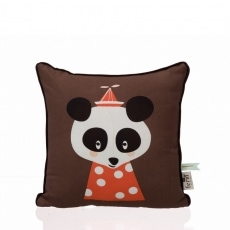 Polštář z organické bavlny Panda, 30x30 cm