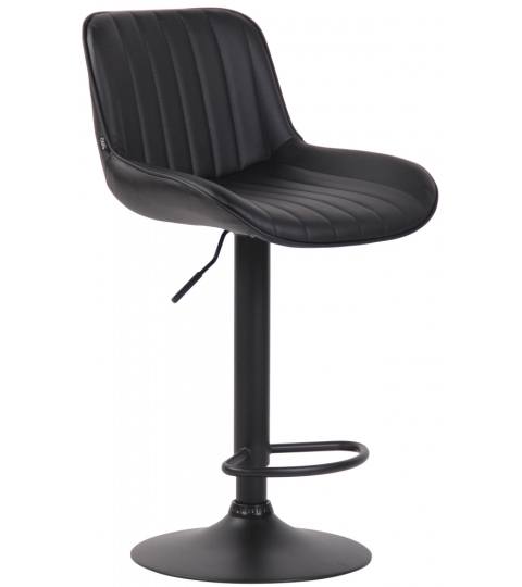 Barová stolička Lentini, syntetická koža, čierna / čierna