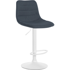 Barová stolička Lex, textil, biely podstavec / tmavosivá