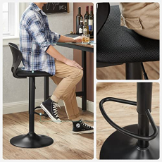Barová stolička Shaped (SET 2 ks), textil, čierna - 2