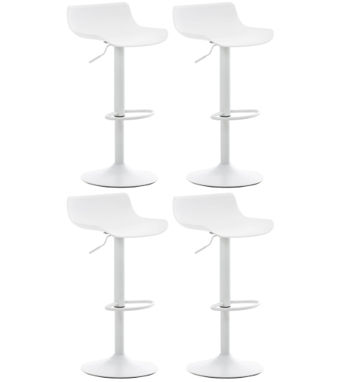 Barové stoličky Aveiro (SET 4 ks), plast, biela