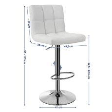 Barové stoličky Faux (SET 2 ks), syntetická koža, biela - 3