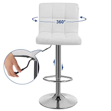 Barové stoličky Faux (SET 2 ks), syntetická koža, biela - 5
