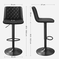 Barové židle Maykel (SET 2 ks), syntetická kůže, černá - 5