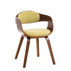 Jedálenská stolička Kingston, textil, orech / zelená