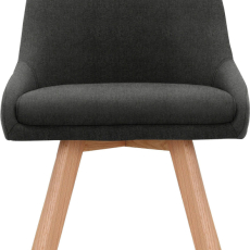 Jídelní židle Rudi, textil, tmavě šedá - 2