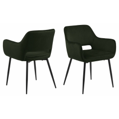 Jídelní židle s područkami Ranja (SET 2 ks), textil, olivová
