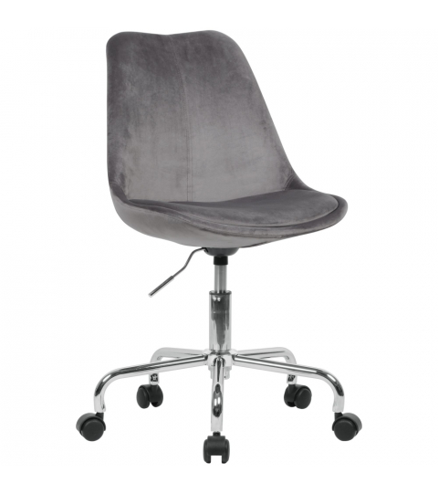 Kancelářská židle Leon, samet, šedá