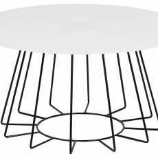 Konferenční stolek Casia, 80 cm, bílá/černá - 1