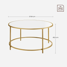 Konferenční stolek Luca, 84 cm, zlatá - 6