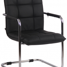 Konferenční židle Gandia, pravá kůže, černá - 1