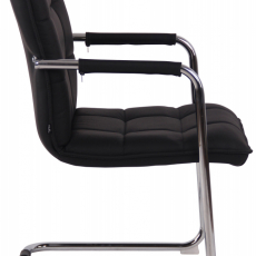 Konferenční židle Gandia, pravá kůže, černá - 3