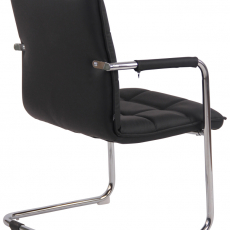 Konferenční židle Gandia, pravá kůže, černá - 4