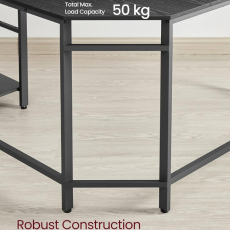 Pracovný stôl Billhook, 138 cm, čierna - 7