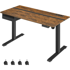 Pracovný stôl elektrický Grudge, 140 cm, hnedá