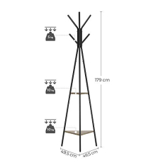 Stojanový věšák Rack, 179 cm, černá - 6